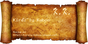 Király Kabos névjegykártya